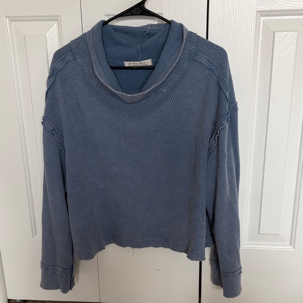 Free People Light Blue Knit Light Sweater